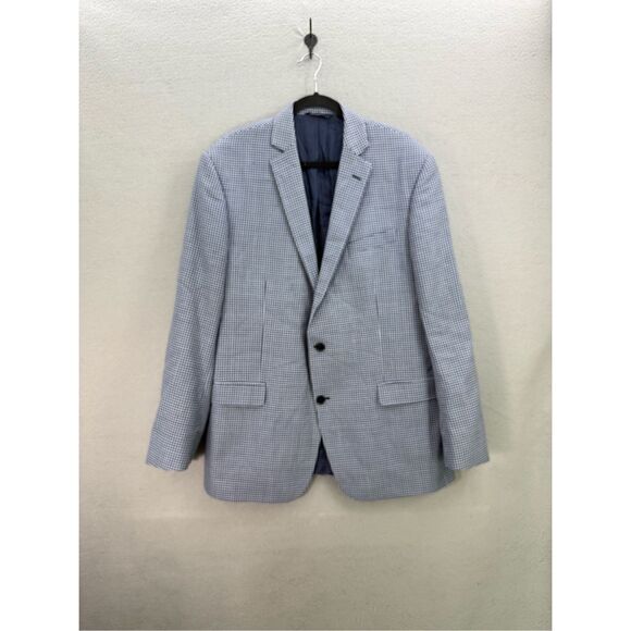 Brooks Brothers Mens Blue Check Regent Fit Silk Wool Blend Blazer Jacket Size 46 - Picture 13 of 13